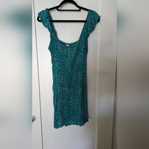 Billabong, turquoise floral dress, Large